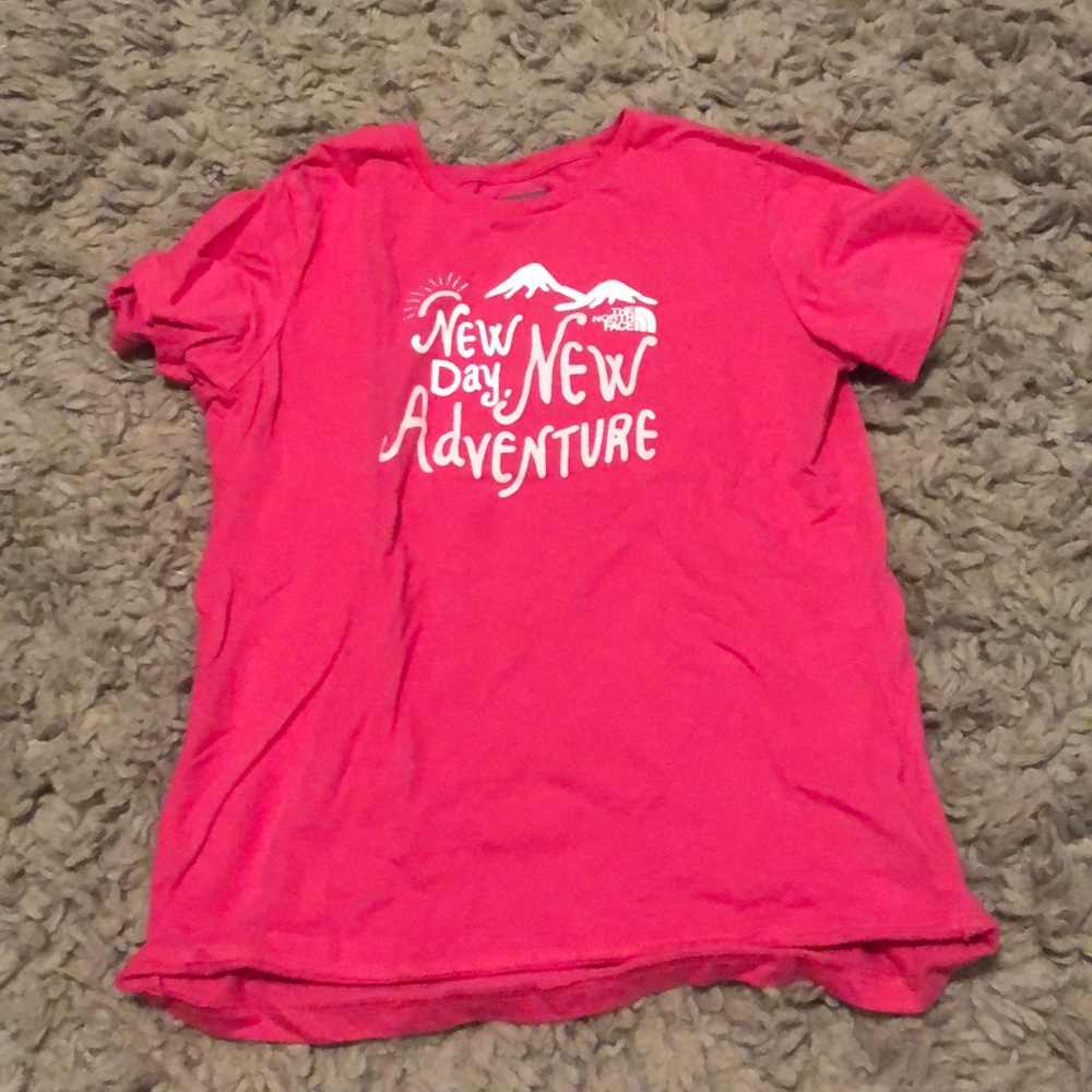 pink north face kids shirt